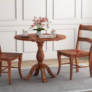 Round Solid Dining With 2 Chairs